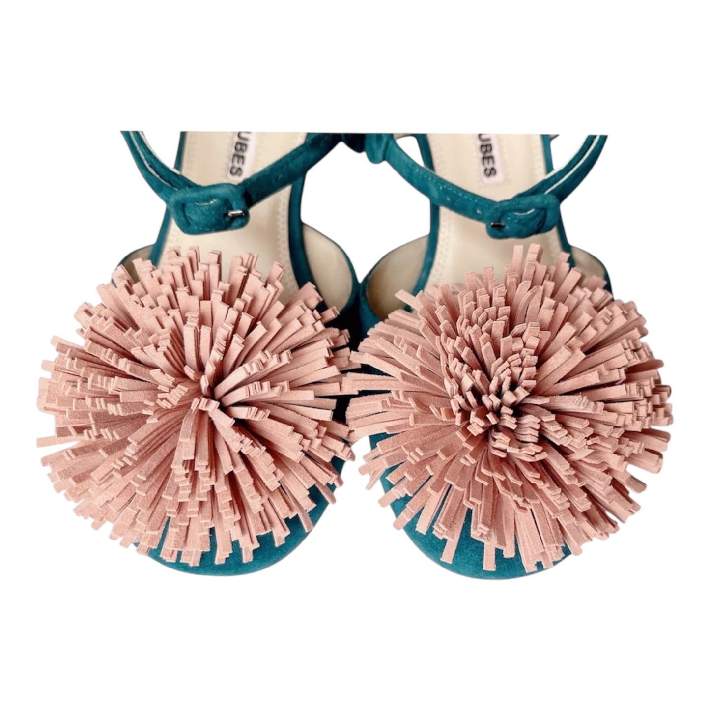 Quality, leather shoes, green pink sandals, Green Suede Pump shoes Christmas centred buckle Perspex crystal heels