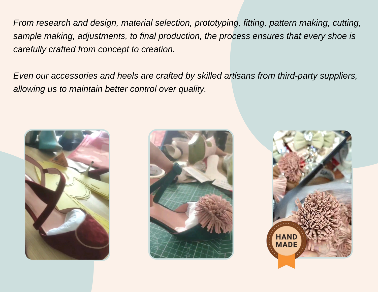 shoe samples, handmade, factory